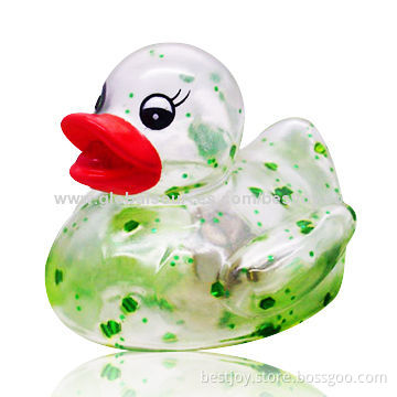 White Flashing and Floating Rubber Bath Duck Toy for Children, CE, RoHS, EN71 Marks
